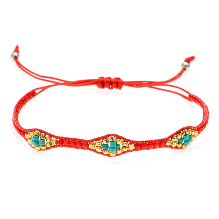 Wholesale Rice Beads Wax Thread Braided Adjustable Bracelet JDC-BT-ZheQ018