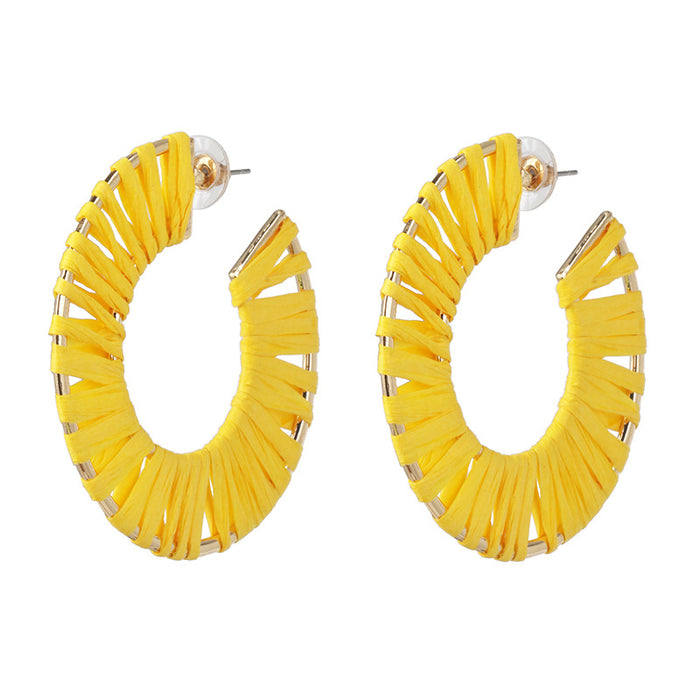 Wholesale Exaggerated Metal Big Earrings C Shape JDC-ES-jr040