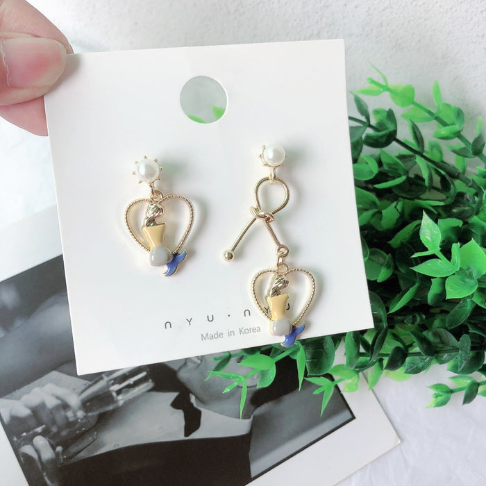 Wholesale Earrings Alloy Fluorescent Color Flower Alphabet Graphic JDC-ES-MoN005