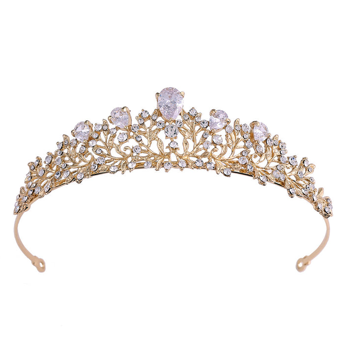 Jewelry WholesaleWholesale Alloy Crown Floral Rhinestone Hair Band JDC-HD-ZuanG006 Headband 钻岗 %variant_option1% %variant_option2% %variant_option3%  Factory Price JoyasDeChina Joyas De China