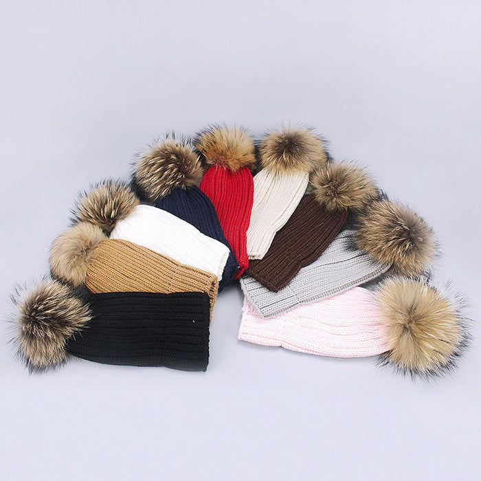 Wholesale Scarf Imitation Cashmere Scarf Hat Two-Piece Set Children's Parent-Child Pom Pom JDC-SF-Kaip003