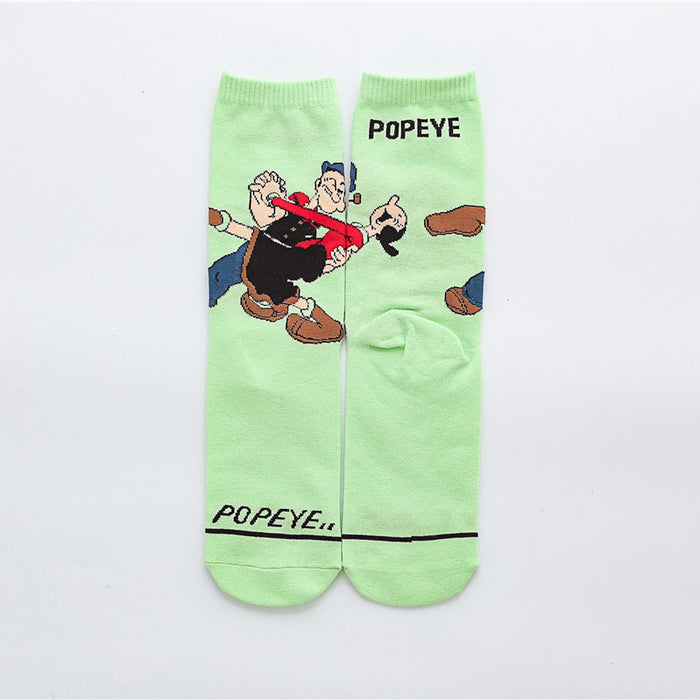 Wholesale spring and summer cartoon pattern straight tube socks cute personality trendy socks JDC-SK-CYu015