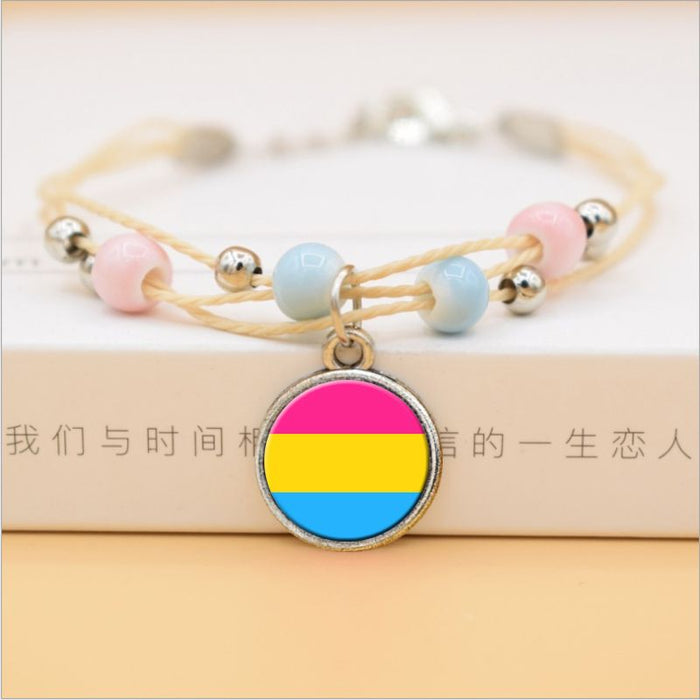 Wholesale LGBT Rainbow Logo Gay Bracelet Ceramic Handmade Bracelet Gay Pride JDC-BT-FanT005