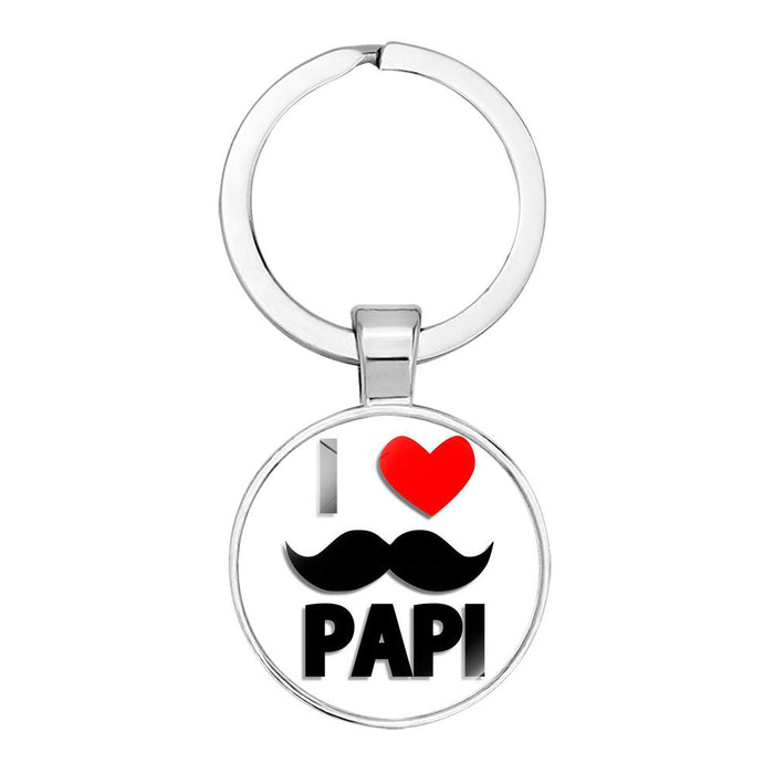 Jewelry WholesaleWholesale Best Super Dad Alloy Glass Father's Day Keychain JDC-KC-NingX006 Keychains 柠祥 %variant_option1% %variant_option2% %variant_option3%  Factory Price JoyasDeChina Joyas De China