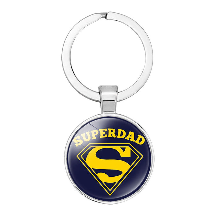 Jewelry WholesaleWholesale Best Super Dad Alloy Glass Father's Day Keychain JDC-KC-NingX006 Keychains 柠祥 %variant_option1% %variant_option2% %variant_option3%  Factory Price JoyasDeChina Joyas De China