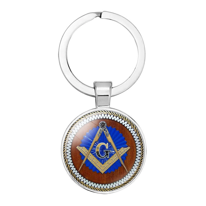 Jewelry WholesaleWholesale Masonic Badge Time Gemstone Alloy Glass Keychain JDC-KC-NingX003 Keychains 柠祥 %variant_option1% %variant_option2% %variant_option3%  Factory Price JoyasDeChina Joyas De China