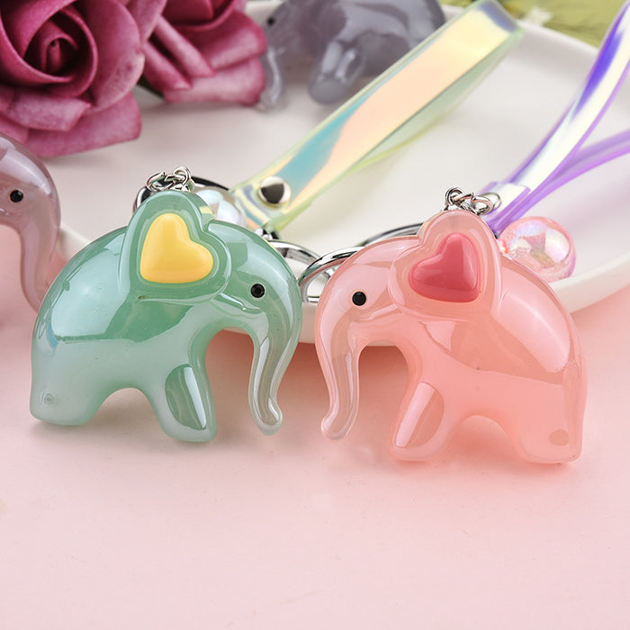 Wholesale Cartoon Elephant Resin PVC Keychain JDC-KC-JXi003