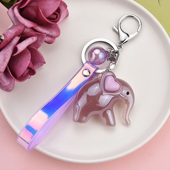 Wholesale Cartoon Elephant Resin PVC Keychain JDC-KC-JXi003