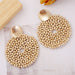 Jewelry WholesaleWholesale bohemian irregular geometry woven Wood earrings JDC-ES-Lai003 Earrings 恋艾 %variant_option1% %variant_option2% %variant_option3%  Factory Price JoyasDeChina Joyas De China