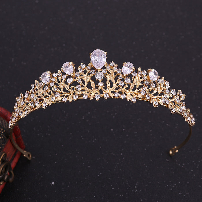 Jewelry WholesaleWholesale Alloy Crown Floral Rhinestone Hair Band JDC-HD-ZuanG006 Headband 钻岗 %variant_option1% %variant_option2% %variant_option3%  Factory Price JoyasDeChina Joyas De China