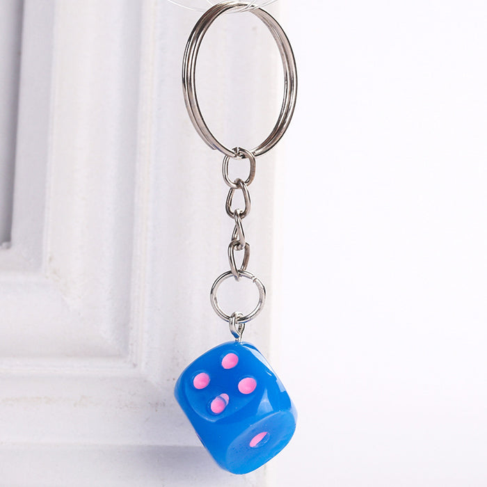 Jewelry WholesaleWholesale hot selling resin color dice KeyChain Pendant JDC-KC-WuoD012 Keychains 沃铎 %variant_option1% %variant_option2% %variant_option3%  Factory Price JoyasDeChina Joyas De China