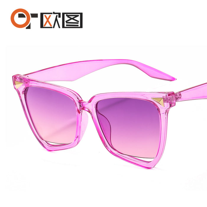 Jewelry WholesaleWholesale Leopard Print Rice Nails Rainbow Color PC Ladies Cat Eye Sunglasses JDC-SG-OuT001 Sunglasses 欧图 %variant_option1% %variant_option2% %variant_option3%  Factory Price JoyasDeChina Joyas De China