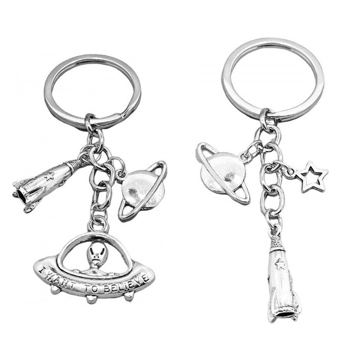 Wholesale Spaceship Rocket Alien Astronaut Zinc Alloy Keychain MOQ≥2 JDC-KC-GSCT001