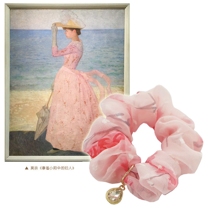 Jewelry WholesaleWholesale Rhinestone Floral Chiffon Scrunchies JDC-HS-Youp002 Hair Scrunchies 有派 %variant_option1% %variant_option2% %variant_option3%  Factory Price JoyasDeChina Joyas De China