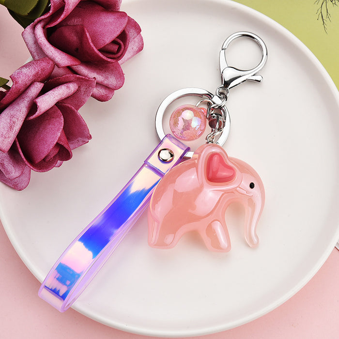 Wholesale Cartoon Elephant Resin PVC Keychain JDC-KC-JXi003