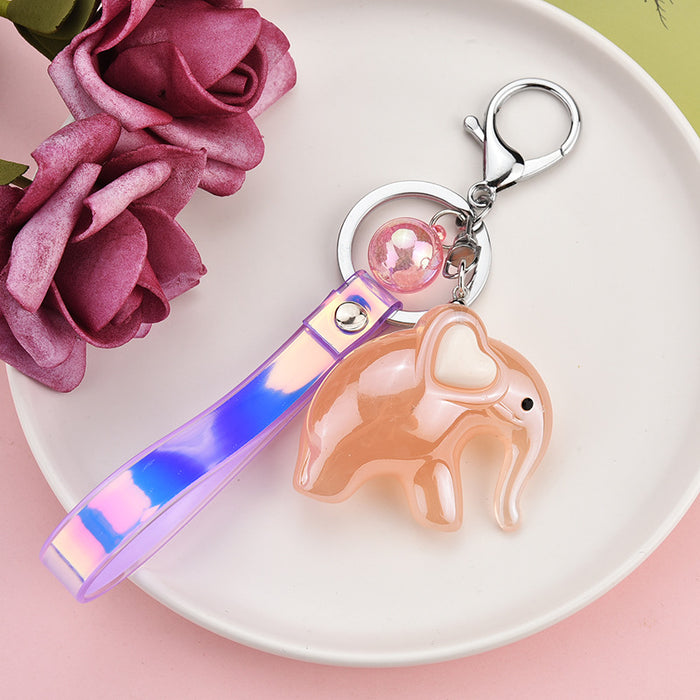 Wholesale Cartoon Elephant Resin PVC Keychain JDC-KC-JXi003