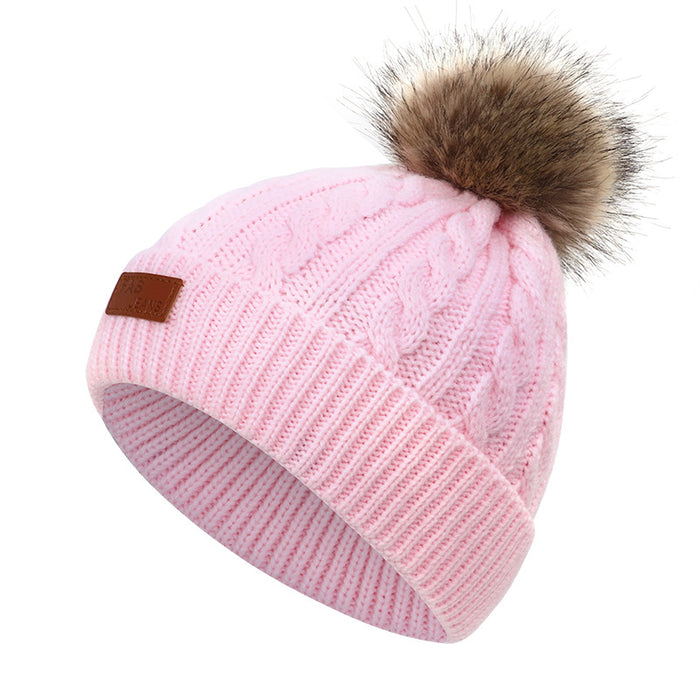 Wholesale Hat Cotton Twist Knit Hat Removable Hair Ball JDC-FH-BDe001