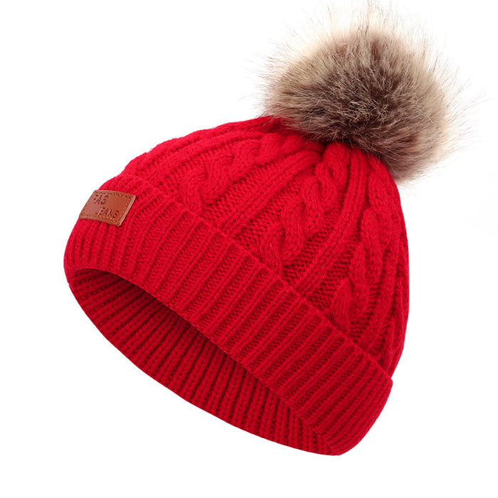 Wholesale Hat Cotton Twist Knit Hat Removable Hair Ball JDC-FH-BDe001