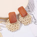 Jewelry WholesaleWholesale bohemian irregular geometry woven Wood earrings JDC-ES-Lai003 Earrings 恋艾 %variant_option1% %variant_option2% %variant_option3%  Factory Price JoyasDeChina Joyas De China