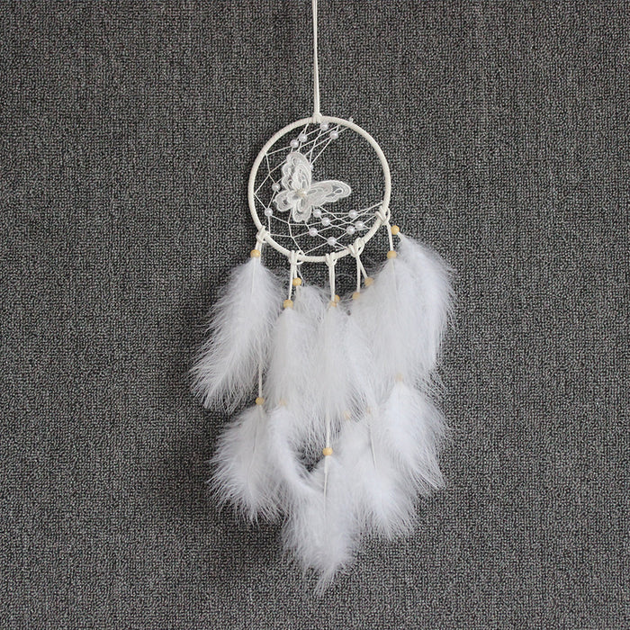 Wholesale Feather Iron Ring Butterfly Dreamcatcher MOQ≥2 JDC-DC-MengS020