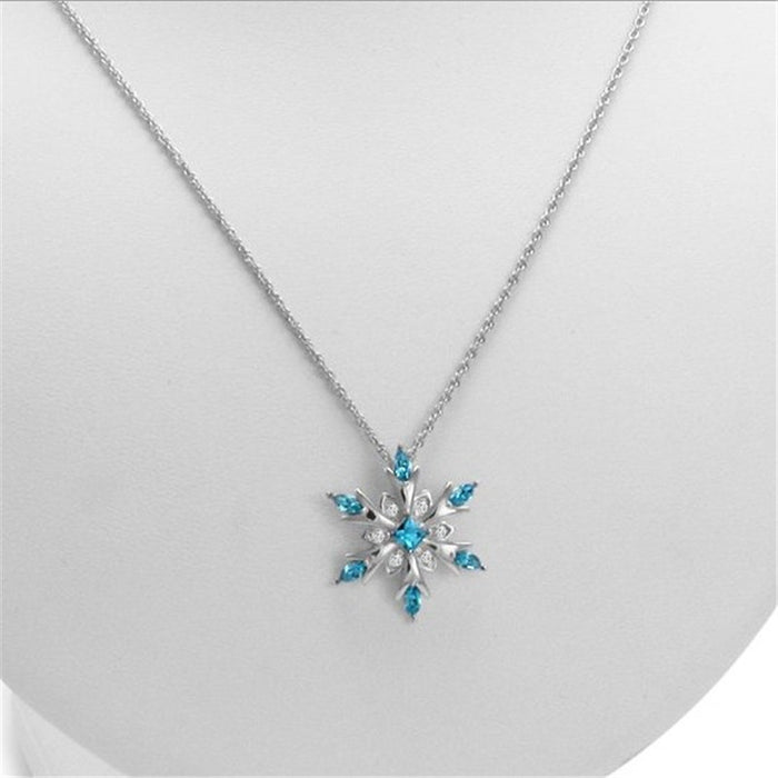 Wholesale temperament gemstone necklace zircon christmas snowflake necklace JDC-NE-shanglu002