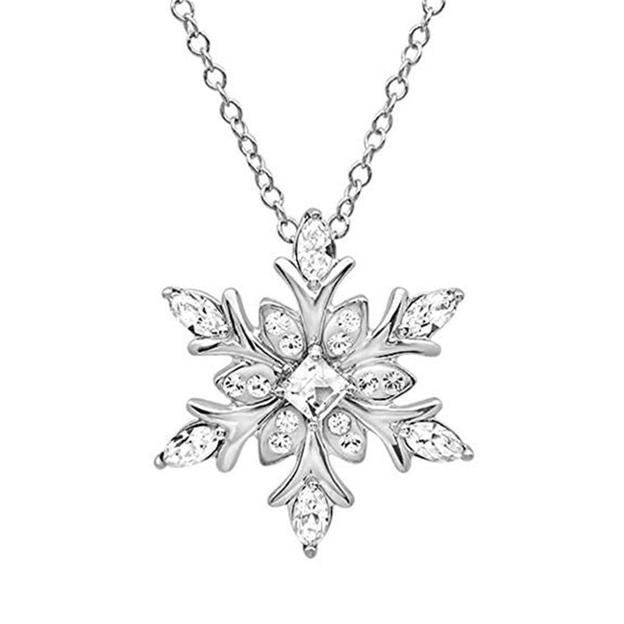 Wholesale temperament gemstone necklace zircon christmas snowflake necklace JDC-NE-shanglu002