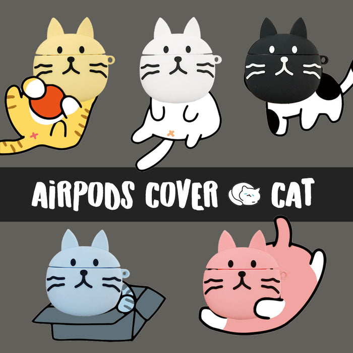 Wholesale Airpods1/2 Headphone Case Silicone Cute Big Face Cat JDC-EPC-NYJ003