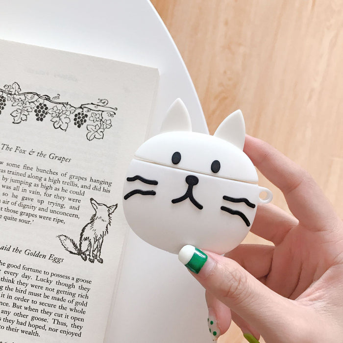 Wholesale Airpods1/2 Headphone Case Silicone Cute Big Face Cat JDC-EPC-NYJ003