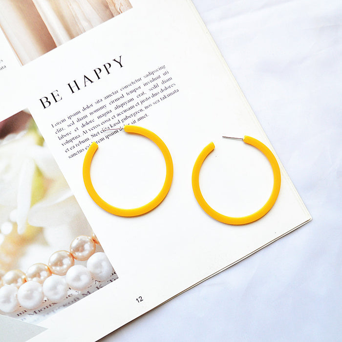 Jewelry WholesaleWholesale Acetate Hoop C-Shaped Earrings JDC-ES-XNuo015 Earrings 协诺 %variant_option1% %variant_option2% %variant_option3%  Factory Price JoyasDeChina Joyas De China