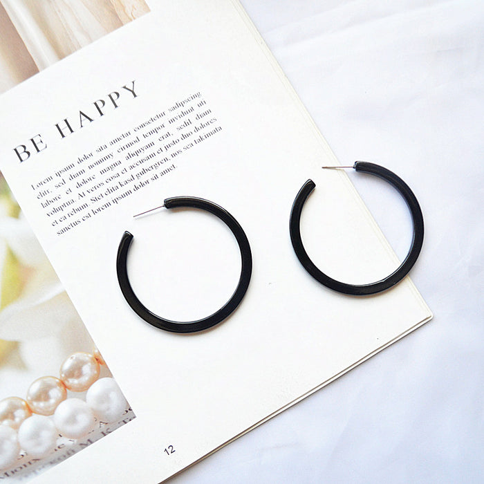 Jewelry WholesaleWholesale Acetate Hoop C-Shaped Earrings JDC-ES-XNuo015 Earrings 协诺 %variant_option1% %variant_option2% %variant_option3%  Factory Price JoyasDeChina Joyas De China