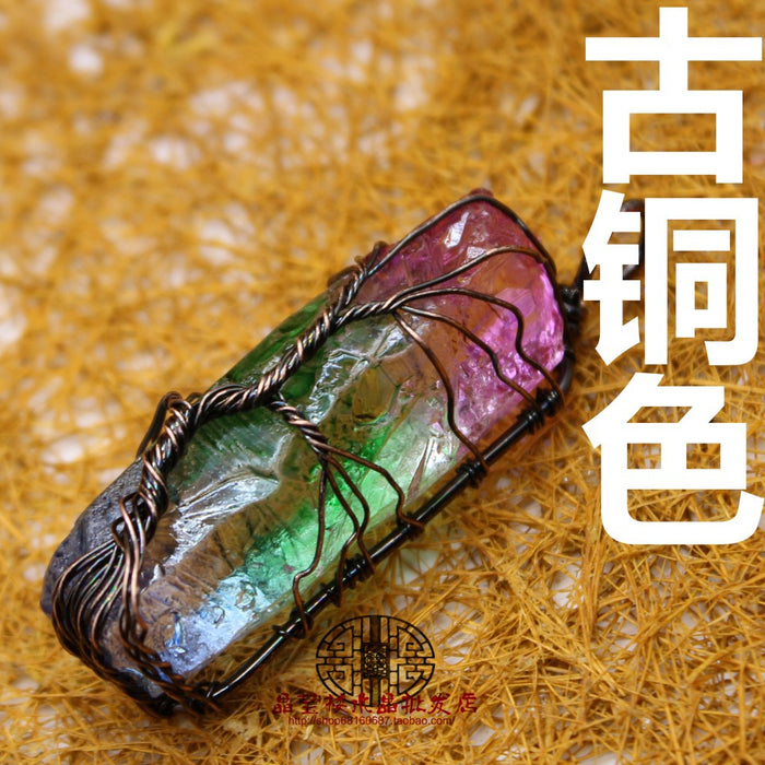 Jewelry WholesaleWholesale Tricolor Crystal Column Handmade Pendant JDC-CS-Jinshe005 charms 金蛇 %variant_option1% %variant_option2% %variant_option3%  Factory Price JoyasDeChina Joyas De China