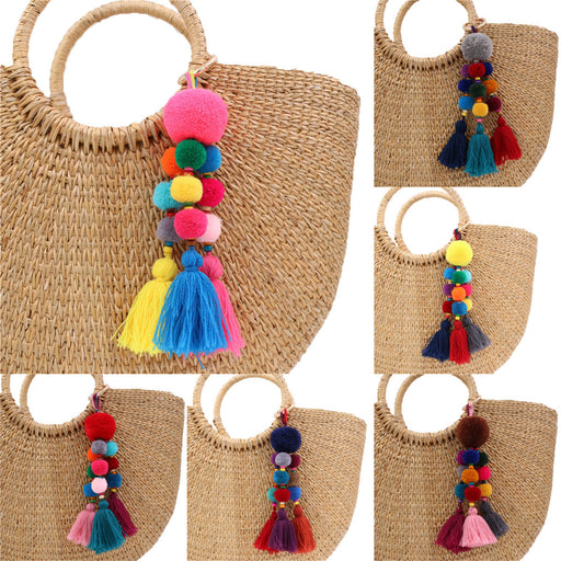 Jewelry WholesaleWholesale Si Mi tassel color wood bead multi-layer keychain JDC-KC-XiangH002 Keychains 湘怀 %variant_option1% %variant_option2% %variant_option3%  Factory Price JoyasDeChina Joyas De China