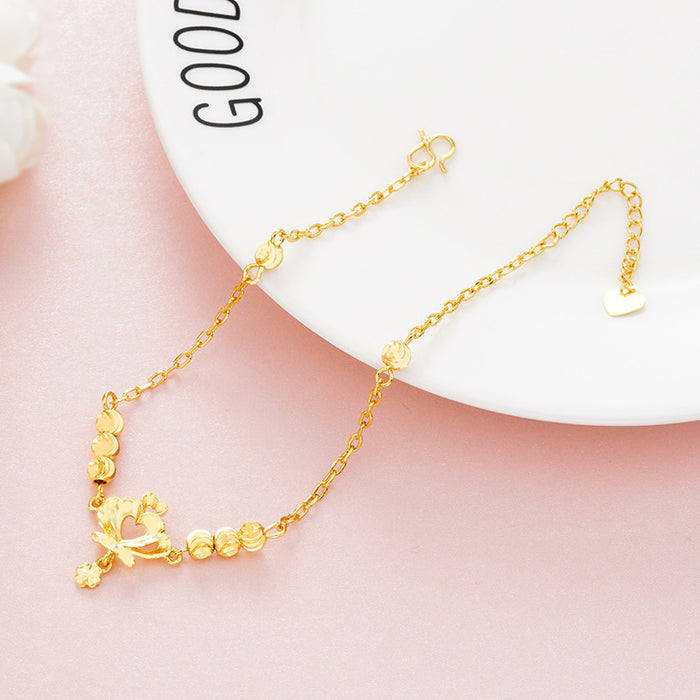 Jewelry WholesaleWholesale frosted crown gold-plated Anklet JDC-AS-Xsj003 Anklet 鑫饰界 %variant_option1% %variant_option2% %variant_option3%  Factory Price JoyasDeChina Joyas De China