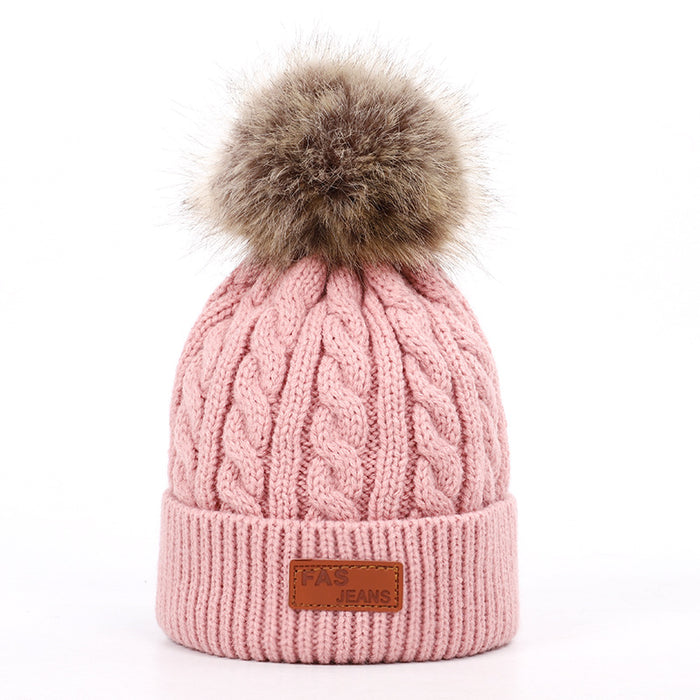 Wholesale Hat Cotton Twist Knit Hat Removable Hair Ball JDC-FH-BDe001