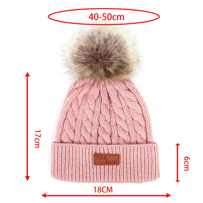 Wholesale Hat Cotton Twist Knit Hat Removable Hair Ball JDC-FH-BDe001