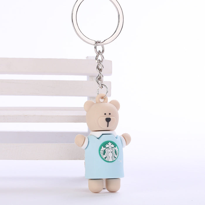 Wholesale PVC Soft Adhesive Cute Bear Keychain Pendant MOQ≥2 JDC-KC-WenJ002