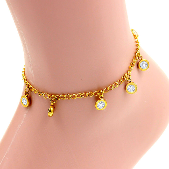 Wholesale Electroplating Gold Flower Love Star Hexagon Anklet JDC-AS-Ais001