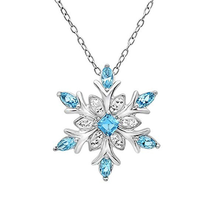 Wholesale temperament gemstone necklace zircon christmas snowflake necklace JDC-NE-shanglu002