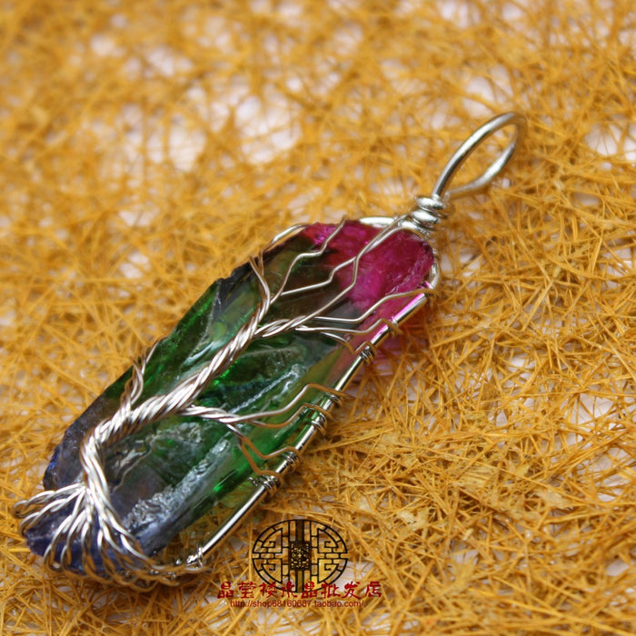 Jewelry WholesaleWholesale Tricolor Crystal Column Handmade Pendant JDC-CS-Jinshe005 charms 金蛇 %variant_option1% %variant_option2% %variant_option3%  Factory Price JoyasDeChina Joyas De China