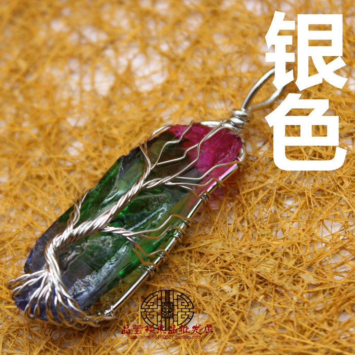 Jewelry WholesaleWholesale Tricolor Crystal Column Handmade Pendant JDC-CS-Jinshe005 charms 金蛇 %variant_option1% %variant_option2% %variant_option3%  Factory Price JoyasDeChina Joyas De China