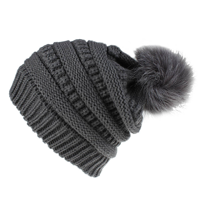 Wholesale Hat Acrylic Winter Faux Fur Fox Fur Ball Cap JDC-FH-XMi017