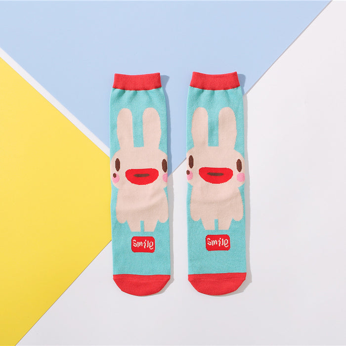 Wholesale spring and summer cartoon pattern straight tube socks cute personality trendy socks JDC-SK-CYu015