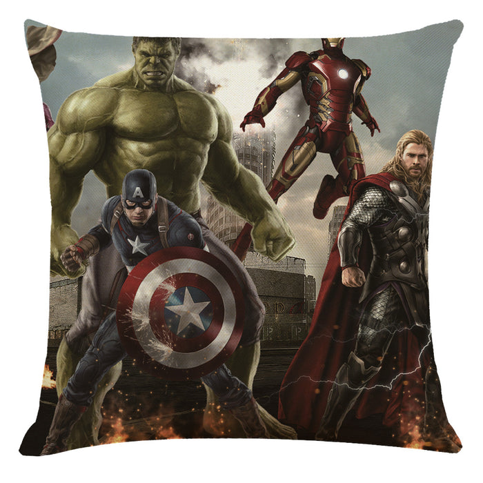 Wholesale Pillow Cover Hero Print Cotton Linen JDC-PW-Jiongkun009