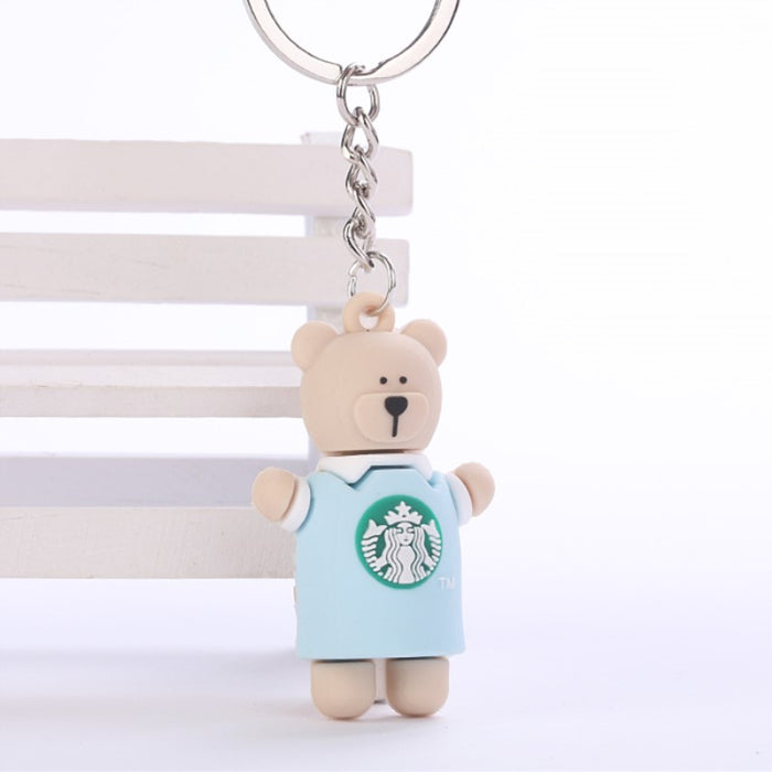 Wholesale PVC Soft Adhesive Cute Bear Keychain Pendant MOQ≥2 JDC-KC-WenJ002