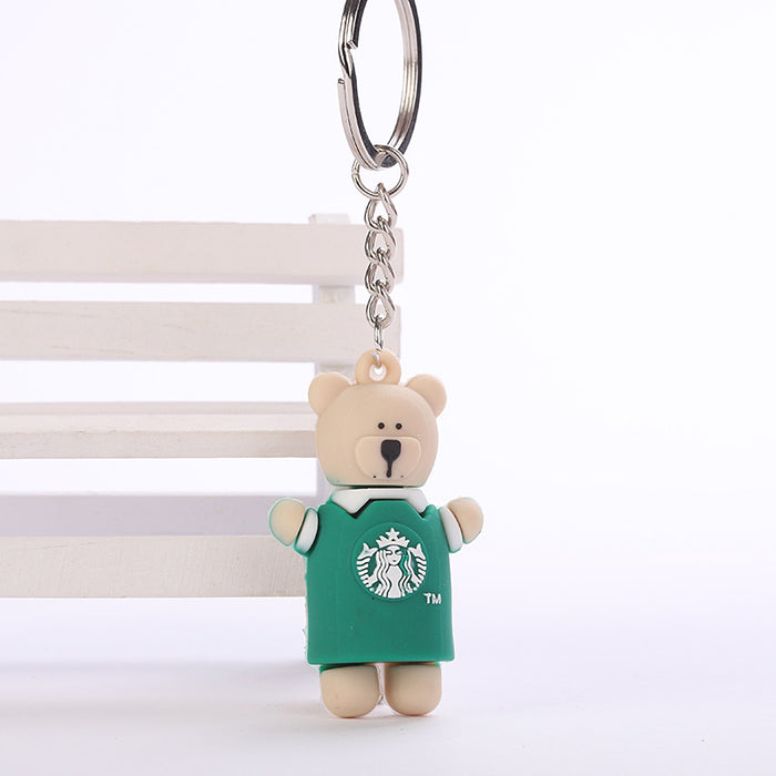 Wholesale PVC Soft Adhesive Cute Bear Keychain Pendant MOQ≥2 JDC-KC-WenJ002