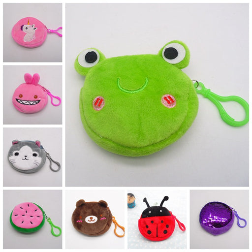 Jewelry WholesaleWholesale cartoon embroidered plush coin purse with hook JDC-WT-YueC004 Wallet 悦巢 %variant_option1% %variant_option2% %variant_option3%  Factory Price JoyasDeChina Joyas De China