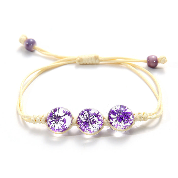 Wholesale Handwoven Dried Flower Bracelet Simple Creative Jewelry JDC-BT-SongX013