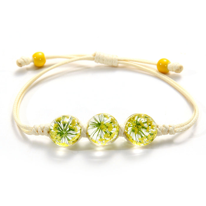 Wholesale Handwoven Dried Flower Bracelet Simple Creative Jewelry JDC-BT-SongX013