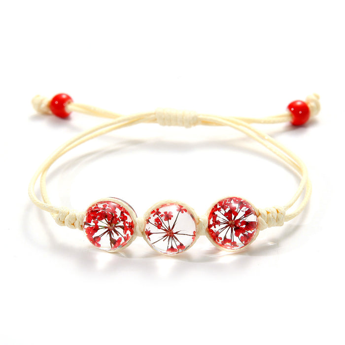 Wholesale Handwoven Dried Flower Bracelet Simple Creative Jewelry JDC-BT-SongX013