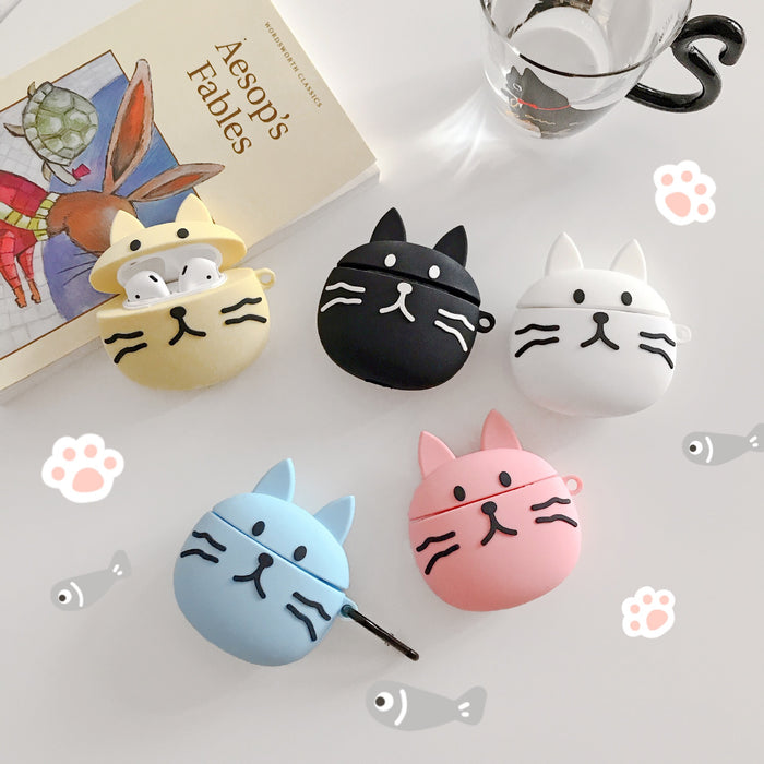 Wholesale Airpods1/2 Headphone Case Silicone Cute Big Face Cat JDC-EPC-NYJ003